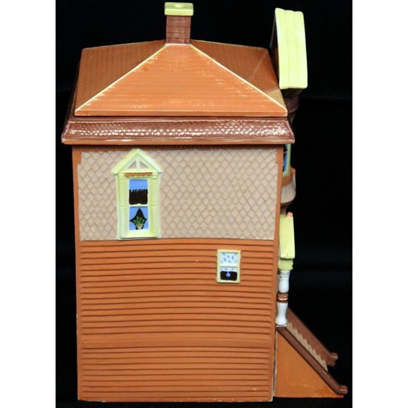 Vtg 1976 House Canister Hand Painted Kitchen Duncan Ceramics San Fran Victorian - Picture 2 of 9